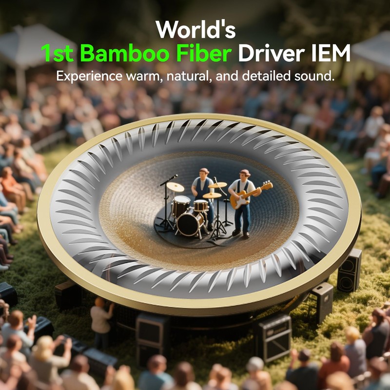 Tipsy M1 IEM, Bamboo Fiber Diaphragm in-Ear Monitor, Warm, Lively