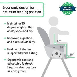 Ingenuity Proper Positioner Create Up Baby High Chair, 9 Modes of Use, Toddler Tower, Table and Chair, Foldable, Adjustable Footrest, 90 Degree Posture Aids Digestion, Ages 0-5 Years - Wesley