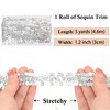 Elastic Sequin Trim, 1.2 Inch 3 Row Flat Glitter Paillette
