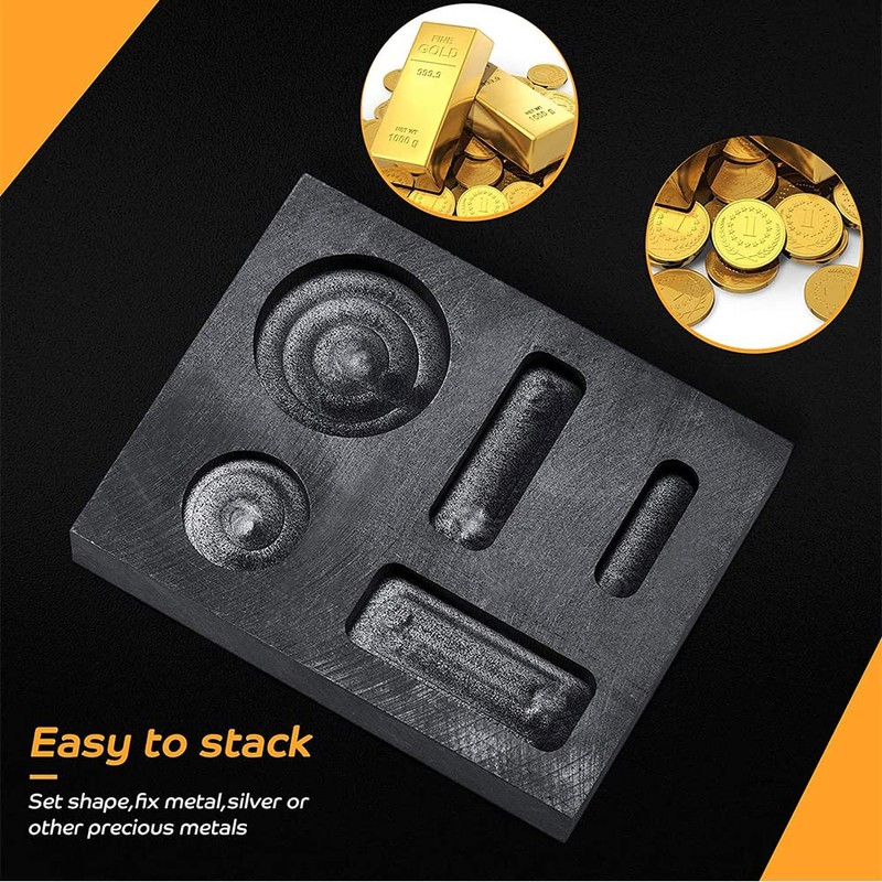 Crucible Graphite Square Melting Casting Refining Ingot Mould Gold Silver