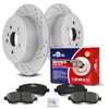 YXPCARS Ceramic Rear Brakes Pad and Rotors Drilled Slotted Solid