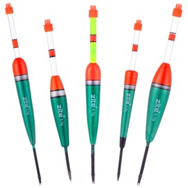 Zite Fishing Glow Stick Floats Set, 5 Pieces Float Assortment with Glow Stick Holder 3g, 4g, 6g, Float Fishing for Night Fishing, Eel, Carp, Zander Fishing Accessories