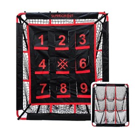 Superiornet 5x4FT Adjustable Angles Rebounder Net with 9 Pocket Targets – Pro Pitching & Fielding Trainer for Baseball & Softball –Multi-Sport Net for Soccer, Volleyball, Lacrosse for Kids & Adults