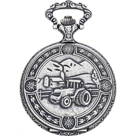 Eichmüller Pocket Watch Tractor 8202-08 with Pocket Watch Chain and Case, Vintage