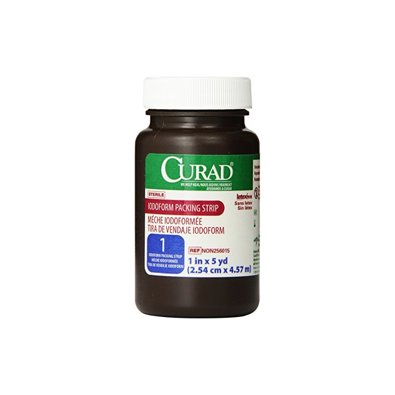 CURAD Sterile Iodoform Gauze Packing Strips, 1" x 5 yds.,