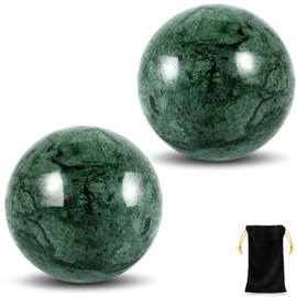 2Pcs Baoding Balls, Boading Balls for Hand Therapy, Green, 2 inch
