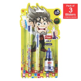 FLAIR Inky Series Classic Liquid Ink Fountain Pen Blister Pack | Easy Refilling With Jumbo Tube For Longer Writing