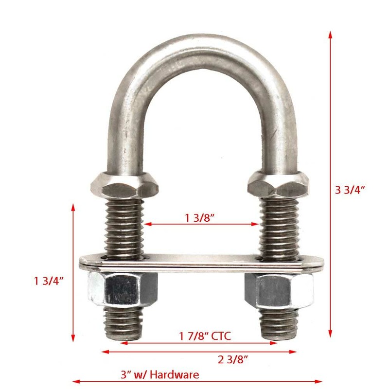 Tracker Boat U-Bolt Bow Eye 164833 | 3 3/4 x