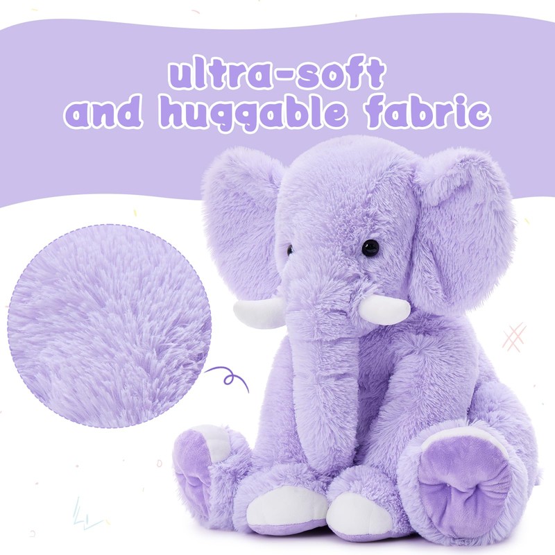 MorisMos Large Elephant Stuffed Animal, 19.6inch Soft Stuffed Elephant Plush