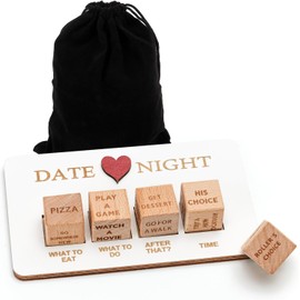HOXSURY Date Night Dice,Fun Night Dating Decision Dice,Wooden Dating Fun dice, Love Dice, Food Decision Dice, Date Ideas,Gifts for Boyfriend-Girlfriend