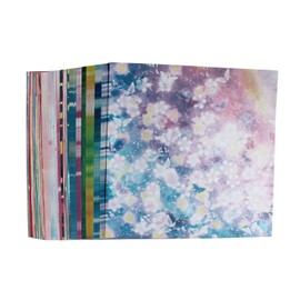 100 Sheets Origami Paper 15 x 15 cm Colourful Flowers Double-Sided Pattern Square Origami Set for Card Wishes Scrapbook Scrapbooking Decoration