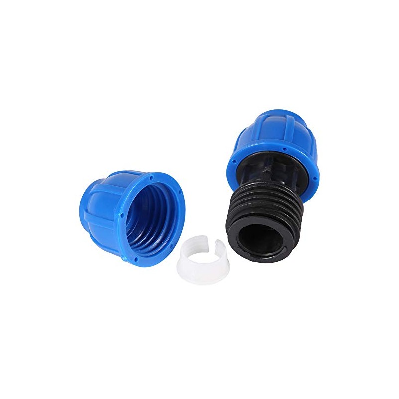 TOPINCN 5Pcs Water Pipe Connector PE Plastic 20mm To 20mm