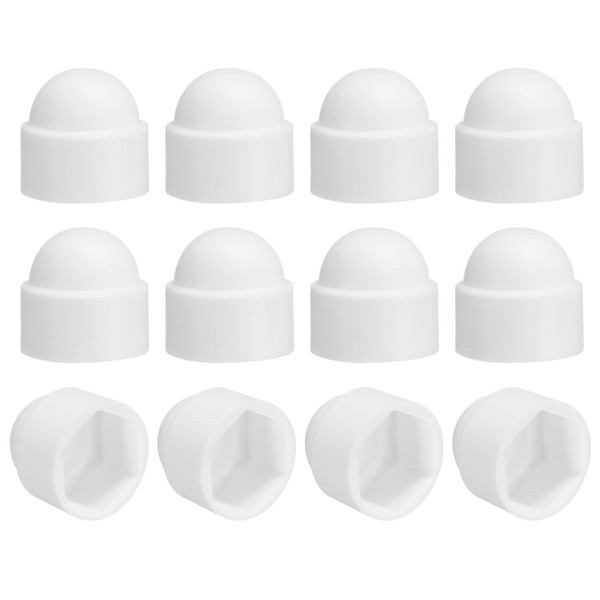 sourcing map 12Pcs Hex Nut Cover, M12x18x23mm Plastic Dome Nut