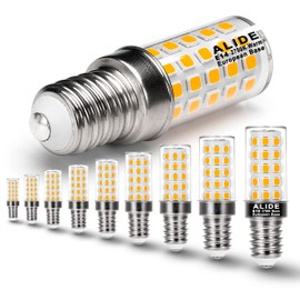 ALIDE E14 European Base 0.55inch LED Candelabra Light Bulbs 40W Equivalent, AC120 to 220V, 2700K Warm White 4W E14 Led Bulbs 450lm for Chandeliers,Pendant,Turkish Persian Lamp,Cooker Hood,10Pack