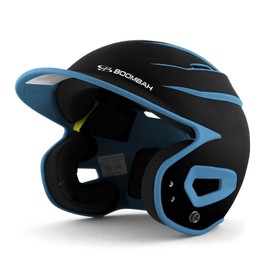 Boombah DEFCON Batting Helmet Sleek Profile Black/Columbia Blue - Size Junior 6 1/4" - 7"
