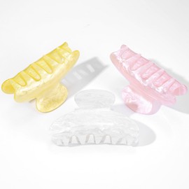 Kifmurase 3Pcs Hair Claw Clips Acrylic Big Hairpin for Thick Hair, Non-slip Banana Jaw Clip for Hairs Strong Hold Barrettes, Large Claws Hairs Accessories for Women Girls