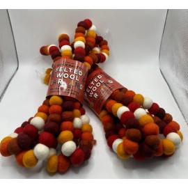 Trader Joe’s 2 Handcrafted 9' Felted  Wool Garland For Fall & Thanksgiving
