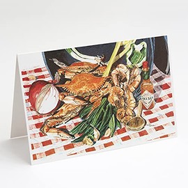 Caroline's Treasures Crab Boil Greeting Cards and Envelopes Pack of 8