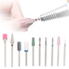 10 Pcs Nails Drill Bit Set Portable Remove Polishing Nail
