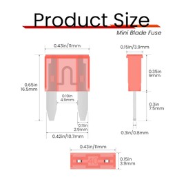 100 Pack Auto Fuses 40 AMP APM/ATM 32V Mini Blade Style Fuses 40A Short Circuit Protection Car Fuse (40 AMP)