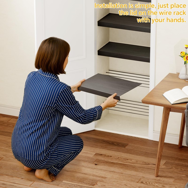 Giklux 6 PCS Wire Rack Covers for Pantry Wood Grain,