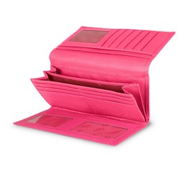 Otto Angelino Genuine Leather Zippered Envelope Wallet with Phone Compatible Slots - RFID Blocking -Unisex