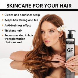 Replexion GF Hair Growth Shampoo for Men & Women – Anti Hair Loss, Hair Thickening, Biotin & Growth Factors – Post Hair Transplant Care, DHT Blocker, Shampoo for Thinning Hair – 3 x 250ml