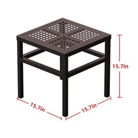 DHYGOTFUR Plant Stand - Indoor/Outdoor Extra-Sturdy Aluminum Plant Stand – Ideal for Patios, Gardens, Living Room Decoration（Brown）