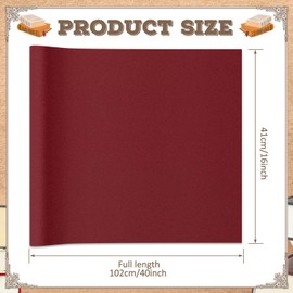 Geyoga Book Cloth for Book Binding 40 x 16 Inch Self Adhesive Book Cover Fabric Book Binding Cloth Archival Bookbinding Supplies for Books Album Scrapbooking Documents (Dark Red)