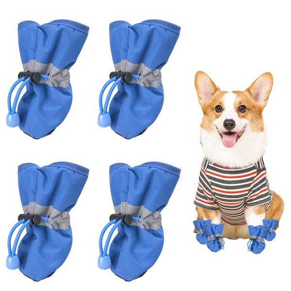 Pavike Dog Boots (Set of 4) Shoes for Dogs, Dog