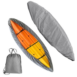 Opaltool 420D Thickened Kayak Canoe Cover, Waterproof Durable Canoe Storage Dust Cover UV Protection Sunblock Shield for Fishing Boat/Kayak/Canoe/Paddle Board (4.6~5.0m/15.1ft~16.4ft)