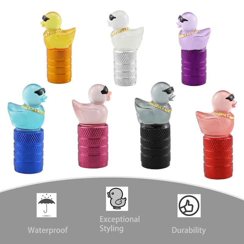 Cute Duck Valve Stem Caps, Tire Valve Caps, Glow in