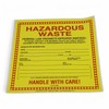 Hazardous Waste Labels, 6 x 6 inches, Red/Black/Yellow, Self-Adhesive Vinyl,