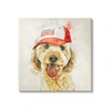 Stupell Industries Fun Dog Flag Stripes Hat Canvas Wall Art,