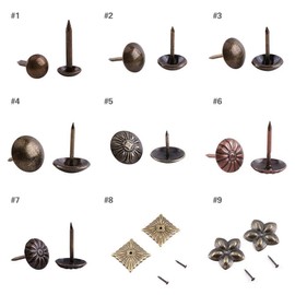 Vintage Upholstery Nails, 100pcs Furniture Decorative Nails Pins Wood Tack Stud for Home Furniture Decor Bronze Metal Tags Tacks