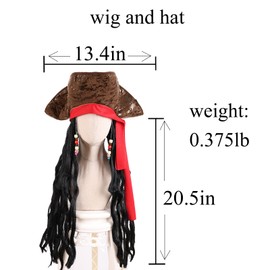 Heyigrow - Parche de pirata para hombre, diseño de sombrero, estilo renacentista, accesorios medievales, juego de capitán cosplay para Ren Faire, 3 fotos, 3 pics