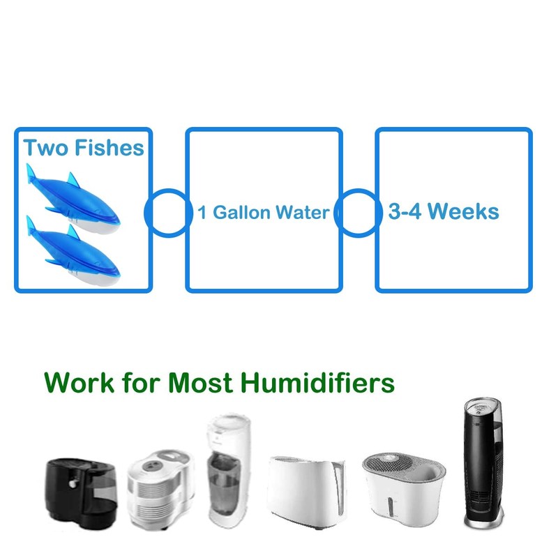 Humidifier Cleaner Fish 6 Pack,Humidifiers Fish Tanks Cleaner,Warm&Cool Most Humidifiers
