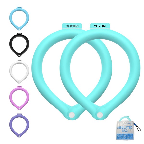 2PCS Snap Button Neck Cooling Tube with Insulated Bag,Reusable 18℃/64℉