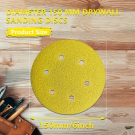 GZKTY 45Pcs 150mm Sanding Discs 60 Grit, Round Hook and Loop Sandpaper for Random Orbital Sander