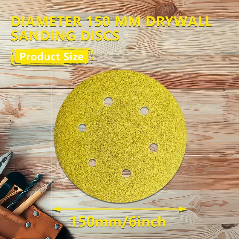 GZKTY 45Pcs 150mm Sanding Discs 60 Grit, Round Hook and