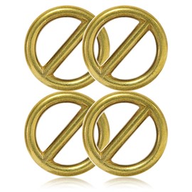 O-Ring 20 mm with Steel Bridge, Set of 4, DIY Dog Lead / Dog Collar, Rustproof, Bridge Ring Ideal with Paracord 550, Welded, Colour: Gold