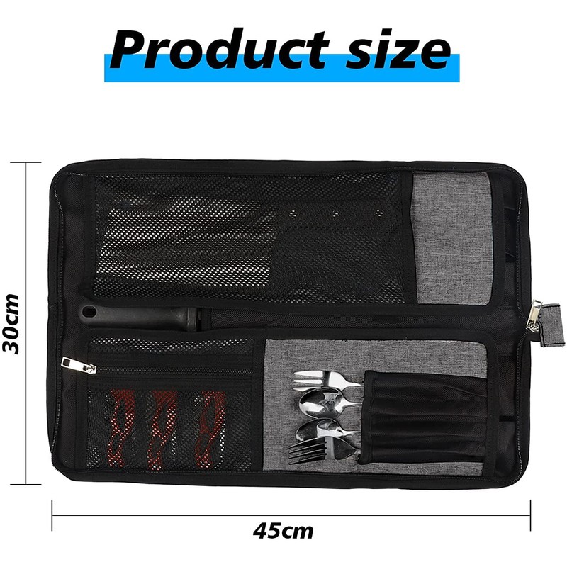 Qchengsan Chef Knife Roll Bag, Heavy Duty Oxford Knife Bag,