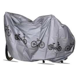 GNAUMORE Bicycle Rain Cover, Bicycle Garage Outdoor Protective Cover, UV-Resistant Cover for Motor, Moped, Scooter, Bicycle Tarpaulin, Black, Grey, 200 x 110 cm