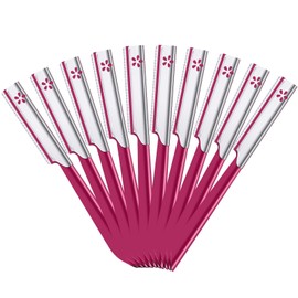 10 Pieces Women's Facial Razor Eyebrow Shaver Razor Brow Shaper Eyebrow Trimmer Dermaplaner Shaping Tool with Cover (Rose Red)