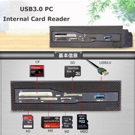 Internal Card Reader, Bewinner PC Front Panel USB 3.0 Ports M2 SD MS XD CF TF Card Dashboard Ultra Durable Multifunction High Speed Internal Memory Card Reader