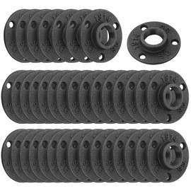 Home TZH 3/4" Floor Flange, 40 Pack MalleableIron Threaded Pipe Flange for Industrial vintage style, Flanges with Threaded Hole for DIY Project/Furniture/Shelving Decoration (40, 3/4 Inch)