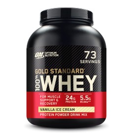 Optimum Nutrition Gold Standard 100% Whey Protein Powder, Vanilla Ice Cream, 5 Pound (Packaging May Vary)