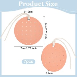 OLYCRAFT 7Pcs Portable Leather Earring Holders 28 Holes Round Leather Earring Displays 2.8x2.8 inch Imitation Leather Stud Holder Earring Organizer Hanging Jewelry Organizer for Earrings Studs Jewelry