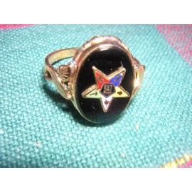 Lf Black Onyx ORDER EASTERN STAR 10K gf RING Many HALF sizes 2 4 5 6.5 10-13