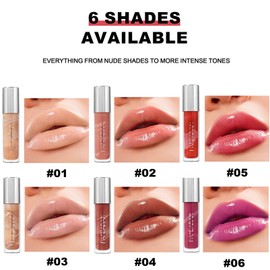 Nude Lip Gloss Hydrating Lip Glaze Velvet Long Lasting Waterproof Non Sticky Pink Lipgloss Marble Lipglaze Colourful Makeup Ladies Gift, Nourishing Lipstick,Moisturising Glossy Lipgloss for Women (03)